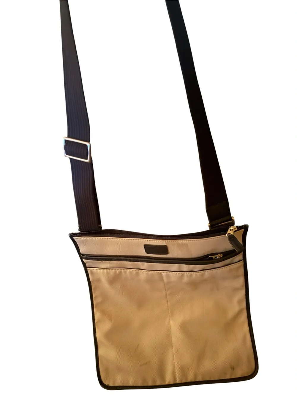 Coach Beige Crossbody Bag with Black Trim